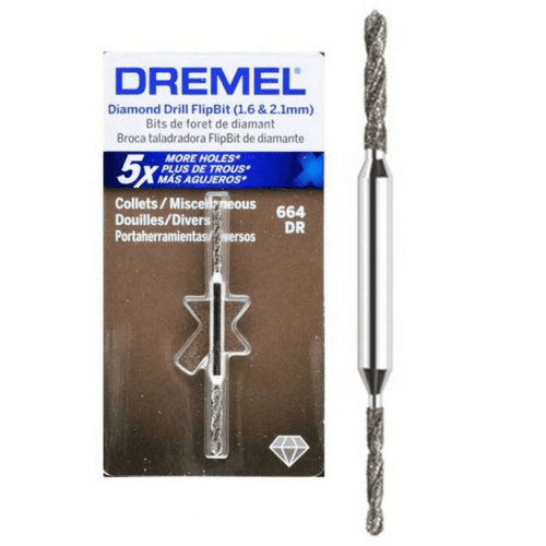 Broca Taladradora 2 En 1 Flit Bit De Diamante Dremel 1.6 Y 2.1mm