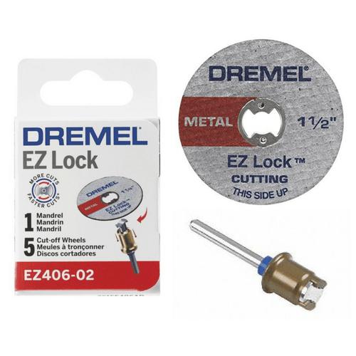 Kit de Discos de Corte 1 Y 1/2" + Mandril Ez Lock Dremel