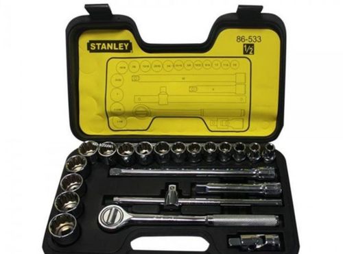 Juego de bocallaves Stanley, 22 piezas con encastre 1/2”, modelo 86-533
