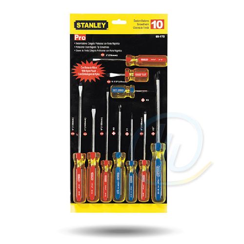 Set de 10 Destornilladores Profesionales 69-172 Stanley