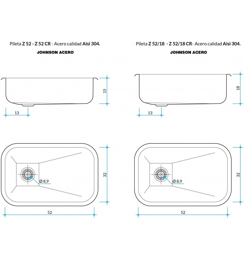 Bacha de Cocina Johnson Z 52/18 -1759282510242