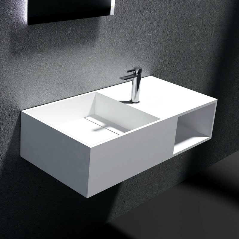 Lavatorio Suspendido Denia White Matte 80 x 40 x 20 cm-1760308377329