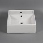 Bacha para Apoyar 1 agujero Denia Cuadrada Blanca 38 x 38 x 12,5 cm-1760389107571
