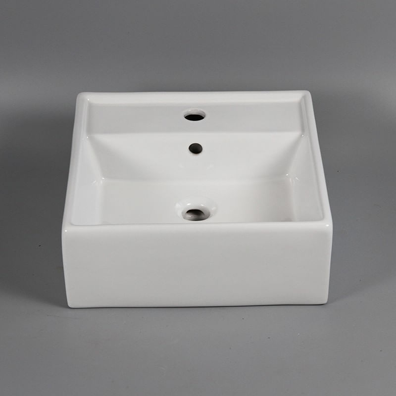 Bacha para Apoyar 1 agujero Denia Cuadrada Blanca 38 x 38 x 12,5 cm-1760389107571