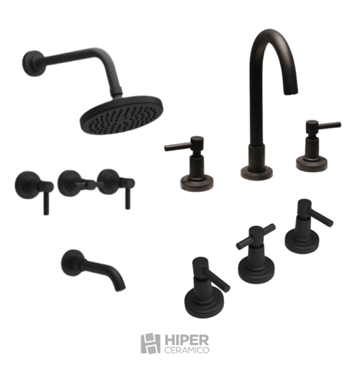 Juego Completo de grifería para baño: Lavatorio, Bidet y Ducha con transferencia Estalgrif Tauro Advance Lever