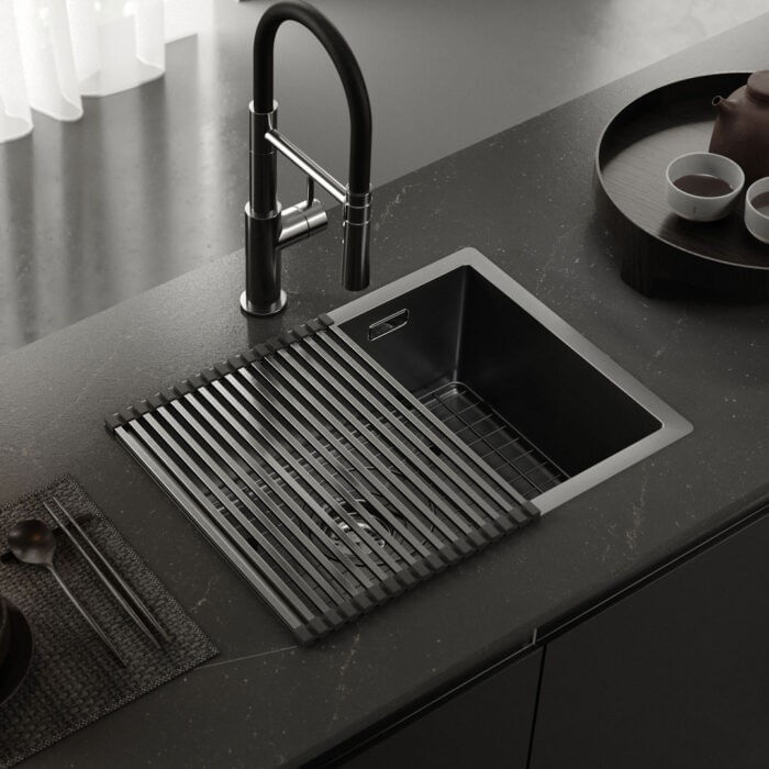 Bacha para Cocina Johnson Signature Enkel 55 Gun Black Nano PVD Simple-1760476270877