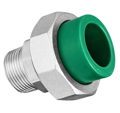 Unión doble mixta metálica con rosca Macho - IPS